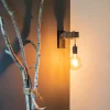 Industriële wandlamp zwart met hout - Gallow