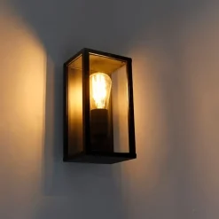 Industriële wandlamp zwart 26 cm IP44- Charlois