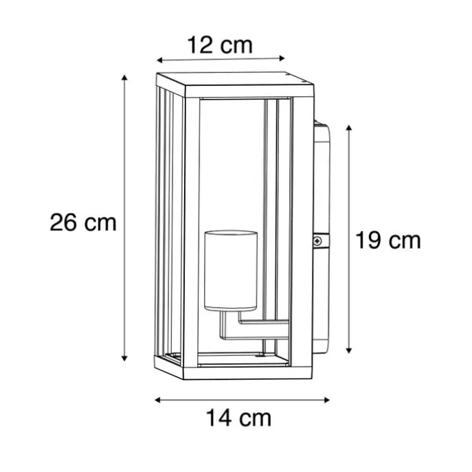Industriële wandlamp zwart 26 cm IP44- Charlois
