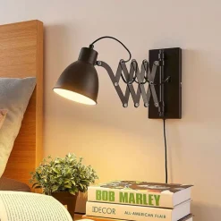 Industriële wandlamp zwart met verstelbare arm - Merle
