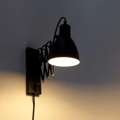 Industriële wandlamp zwart met verstelbare arm - Merle