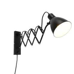 Industriële wandlamp zwart met verstelbare arm - Merle
