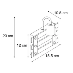 Industriële wandlamp zwart met hout - Paleta Mai