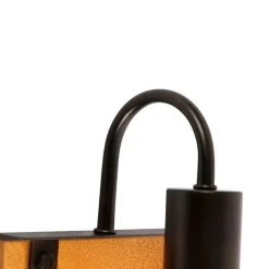 Industriële wandlamp zwart met hout - Paleta Mai