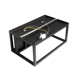 Industriële wandlamp zwart met rek 2-lichts - Cage Rack