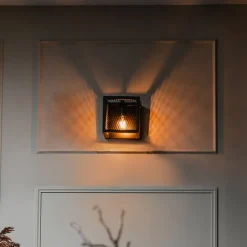 Industriële wandlamp zwart met gaas - Cage