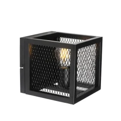 Industriële wandlamp zwart met gaas - Cage