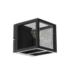 Industriële wandlamp zwart met gaas - Cage