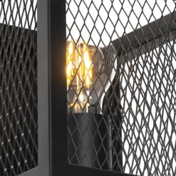 Industriële wandlamp zwart met gaas - Cage