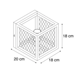 Industriële wandlamp zwart met gaas - Cage