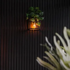 Industriële wandlamp zwart met rek - Cage Rack