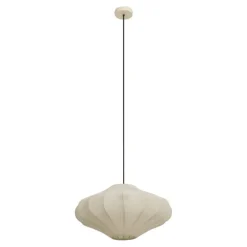 Japandi hanglamp beige met stoffen kap 50cm - Plu