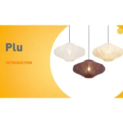 Japandi hanglamp beige met stoffen kap 50cm - Plu