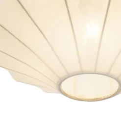 Japandi hanglamp beige met stoffen kap 50cm - Plu