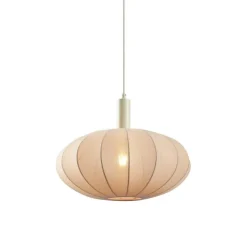 Japandi hanglamp beige met stoffen kap - Bida