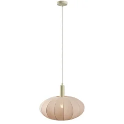 Japandi hanglamp beige met stoffen kap - Bida