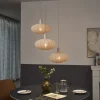 Japandi hanglamp beige met stoffen kap 3-lichts - Bida
