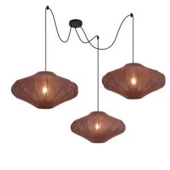 Japandi hanglamp bruin 50cm 3-lichts - Plu