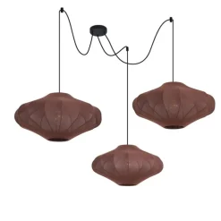 Japandi hanglamp bruin 50cm 3-lichts - Plu