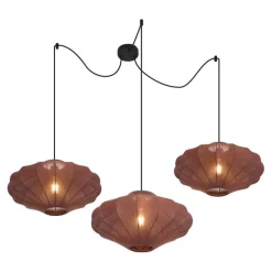 Japandi hanglamp bruin 50cm 3-lichts - Plu