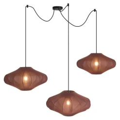 Japandi hanglamp bruin 50cm 3-lichts - Plu