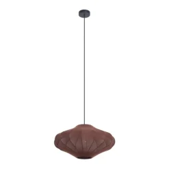 Japandi hanglamp bruin met stoffen kap 50cm- Plu