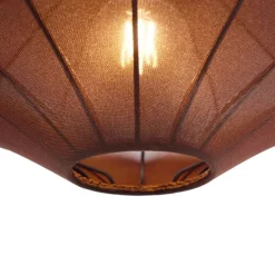 Japandi hanglamp bruin met stoffen kap 50cm- Plu