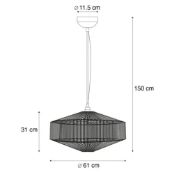 Japandi hanglamp bruin touw 61cm - Svea