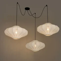 Japandi hanglamp wit 50cm 3-lichts - Plu