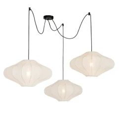 Japandi hanglamp wit 50cm 3-lichts - Plu