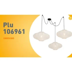 Japandi hanglamp wit 50cm 3-lichts - Plu