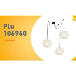 Japandi hanglamp wit zijden 30cm 3-lichts - Plu