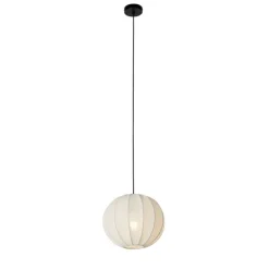 Japandi hanglamp wit zijden 30cm - Plu