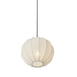 Japandi hanglamp wit zijden 30cm - Plu