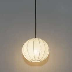 Japandi hanglamp wit zijden 30cm - Plu