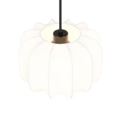 Japandi hanglamp zwart met wit 25cm - Madleine