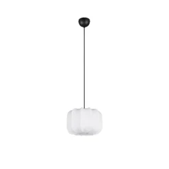 Japandi hanglamp zwart met wit 25cm - Madleine