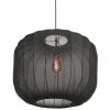 Japandi hanglamp zwart met stoffen kap 55cm - Sable
