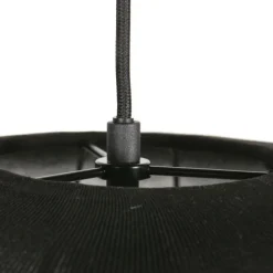 Japandi hanglamp zwart met stoffen kap 55cm - Sable
