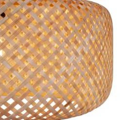 Japandi hanglamp zwart met bamboe- Kea