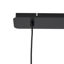 Japandi hanglamp zwart met bruine stoffen kap 2-lichts - Bida