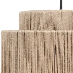 Japandi hanglamp zwart met bruin touw 4-lichts - Smilla