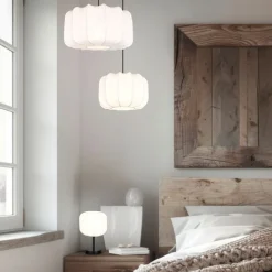 Japandi hanglamp zwart met wit 40cm - Madleine