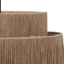 Japandi hanglamp zwart met bruin touw 31cm - Smilla