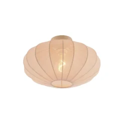 Japandi plafondlamp beige met stoffen kap - Bida