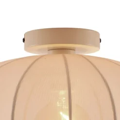 Japandi plafondlamp beige met stoffen kap - Bida