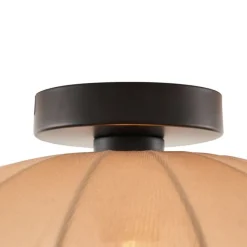 Japandi plafondlamp bruin met stoffen kap - Bida