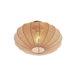 Japandi plafondlamp bruin met stoffen kap - Bida