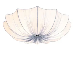 Japandi plafondlamp grijs zijden 52cm 3-lichts - Plu