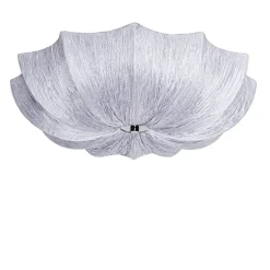 Japandi plafondlamp grijs zijden 52cm 3-lichts - Plu